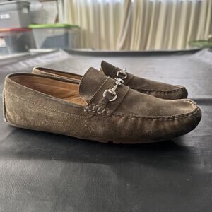 Cole Haan Men's 11.5 Green Wyatt Leather Slip-On Bit Driving Loafers Shoes 875